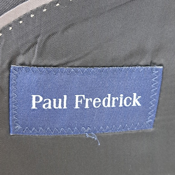 Paul Fredrick Mens 46S Blue Blazer Jacket Two Button Wool Coat Gold Button - Picture 6 of 9